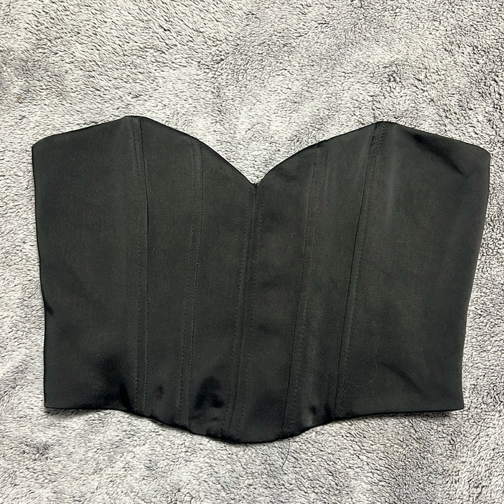 Black silk corset